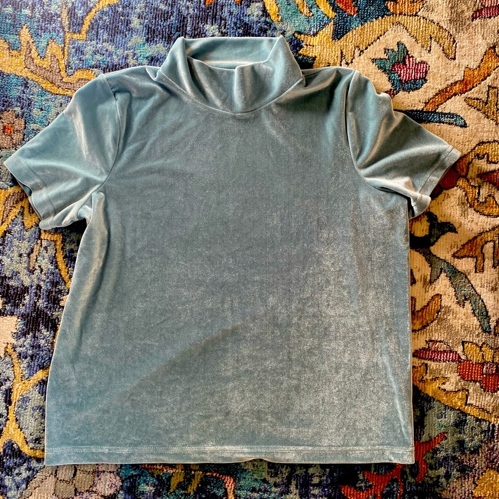 Madewell velvet short sleeved mock turtleneck